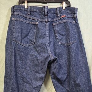 Vintage Rustler Dark Blue Mens Relaxed Fit Jeans 40x30
